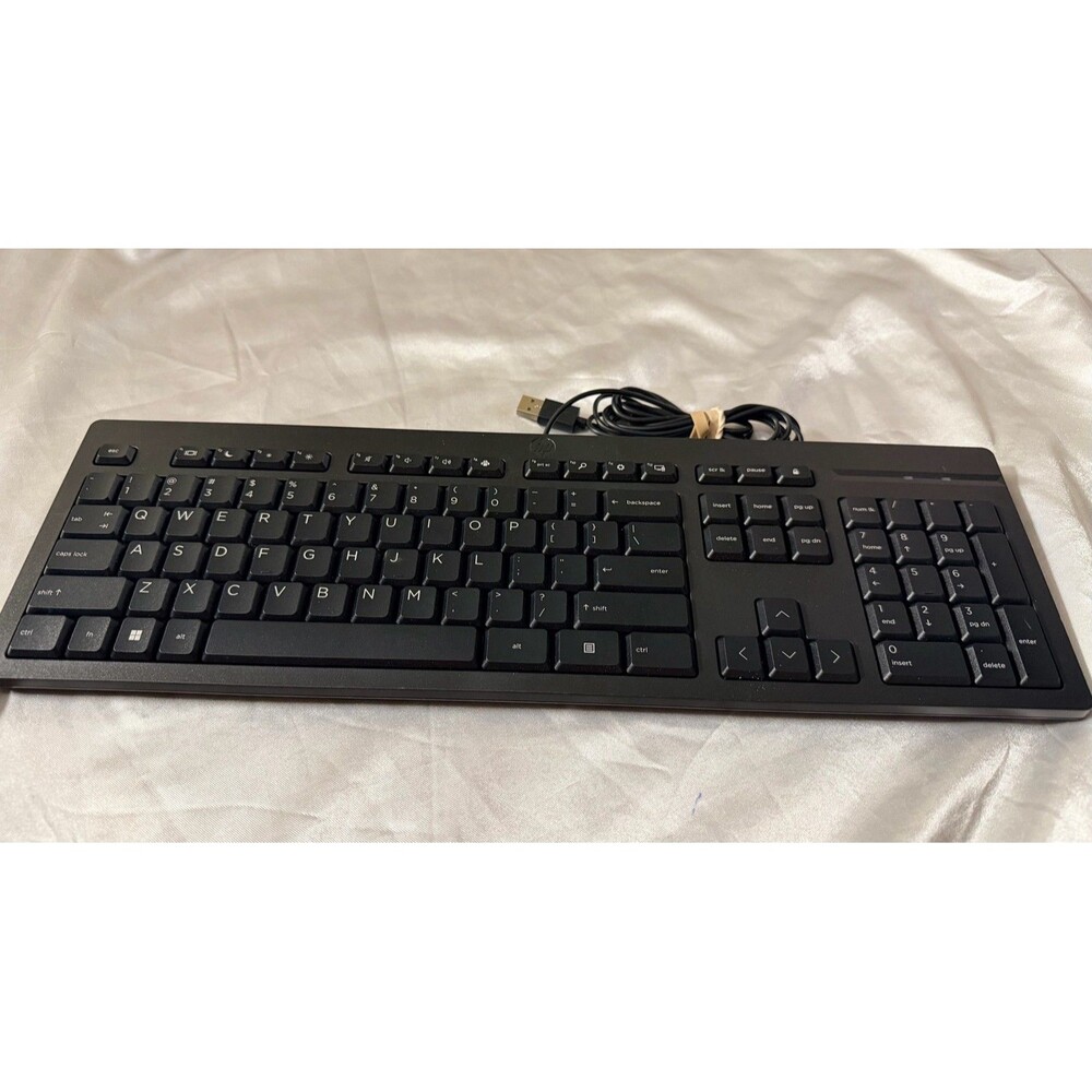 HP 125 Wired USB Keyboard Full Size Black QWERTY Desktop PC
